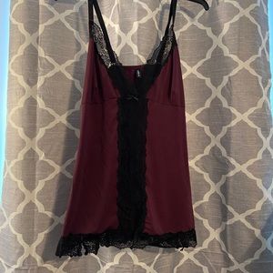Maroon & Black babydoll lingerie